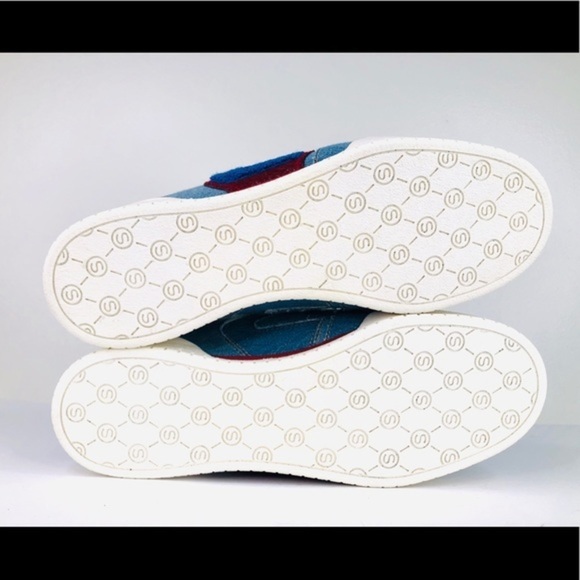 Stella McCartney Embroidered Denim Logo Sneakers - Picture 5 of 12